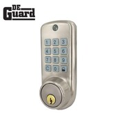 DEGUARD Electronic Deadbolt Lock - Silver - Code + Key DKEB01-SS